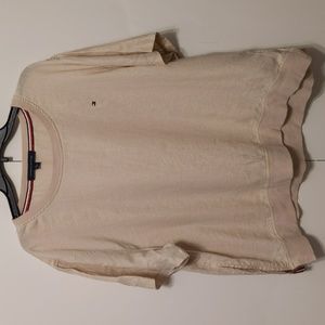 Tommy Hilfiger Vintage Linen Short Sleeve Shirt with Side Zippers Size XL